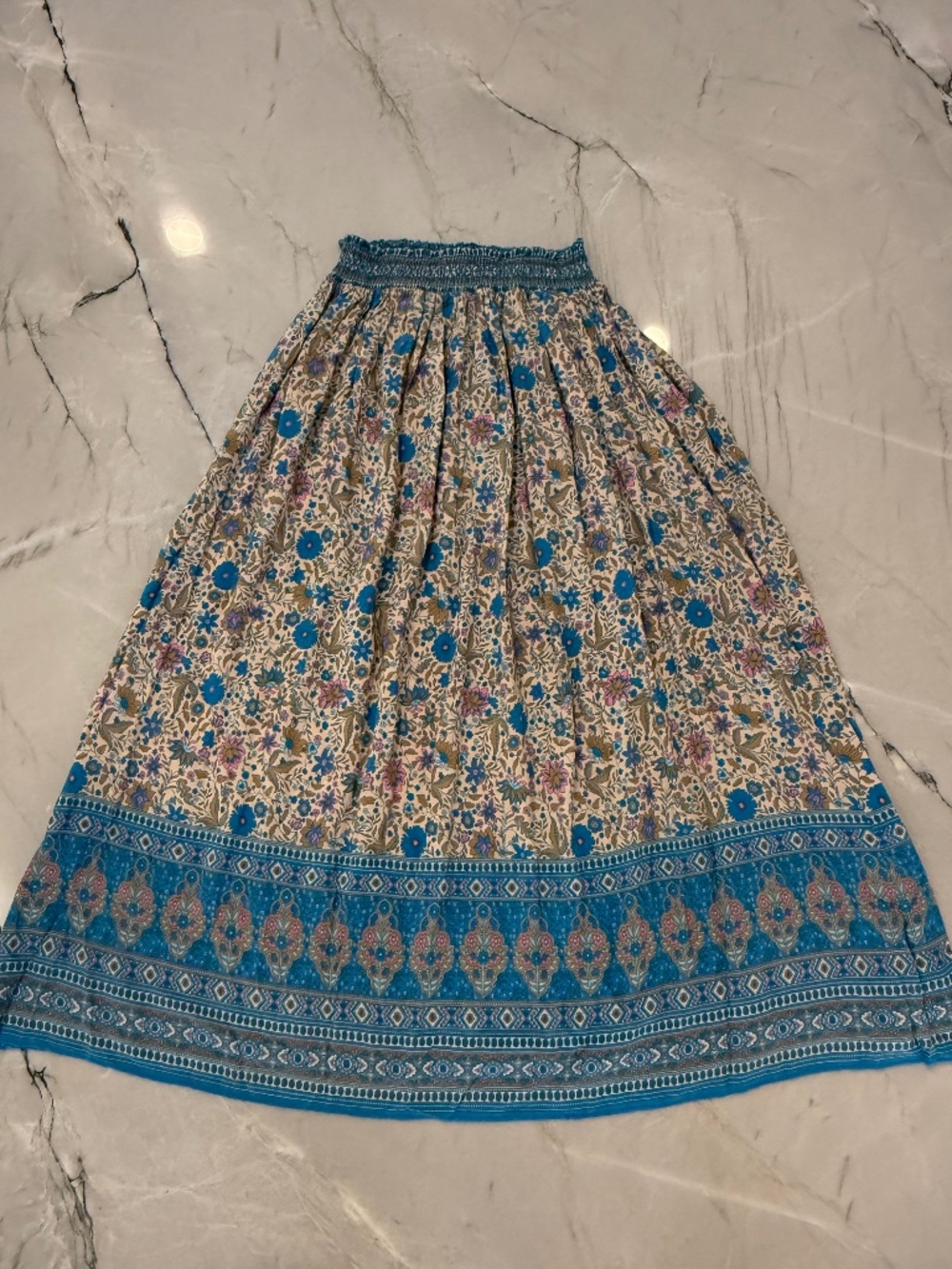 NATURAL LIFE Blue Floral Midi Skirt